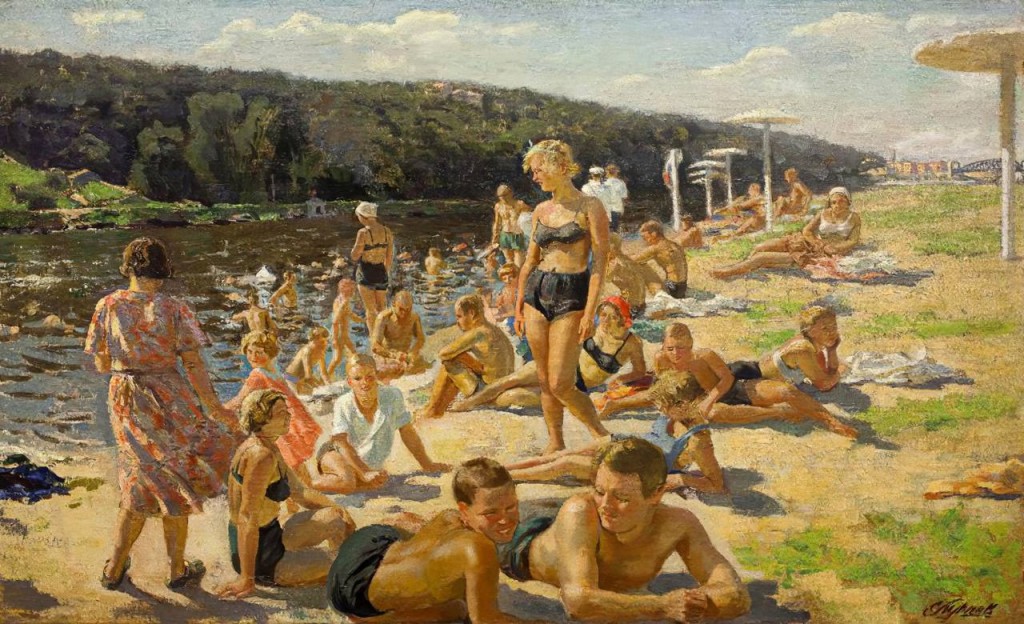 Луппов Сергей Михайлович. Пляж на Москве-реке. 1937..jpg